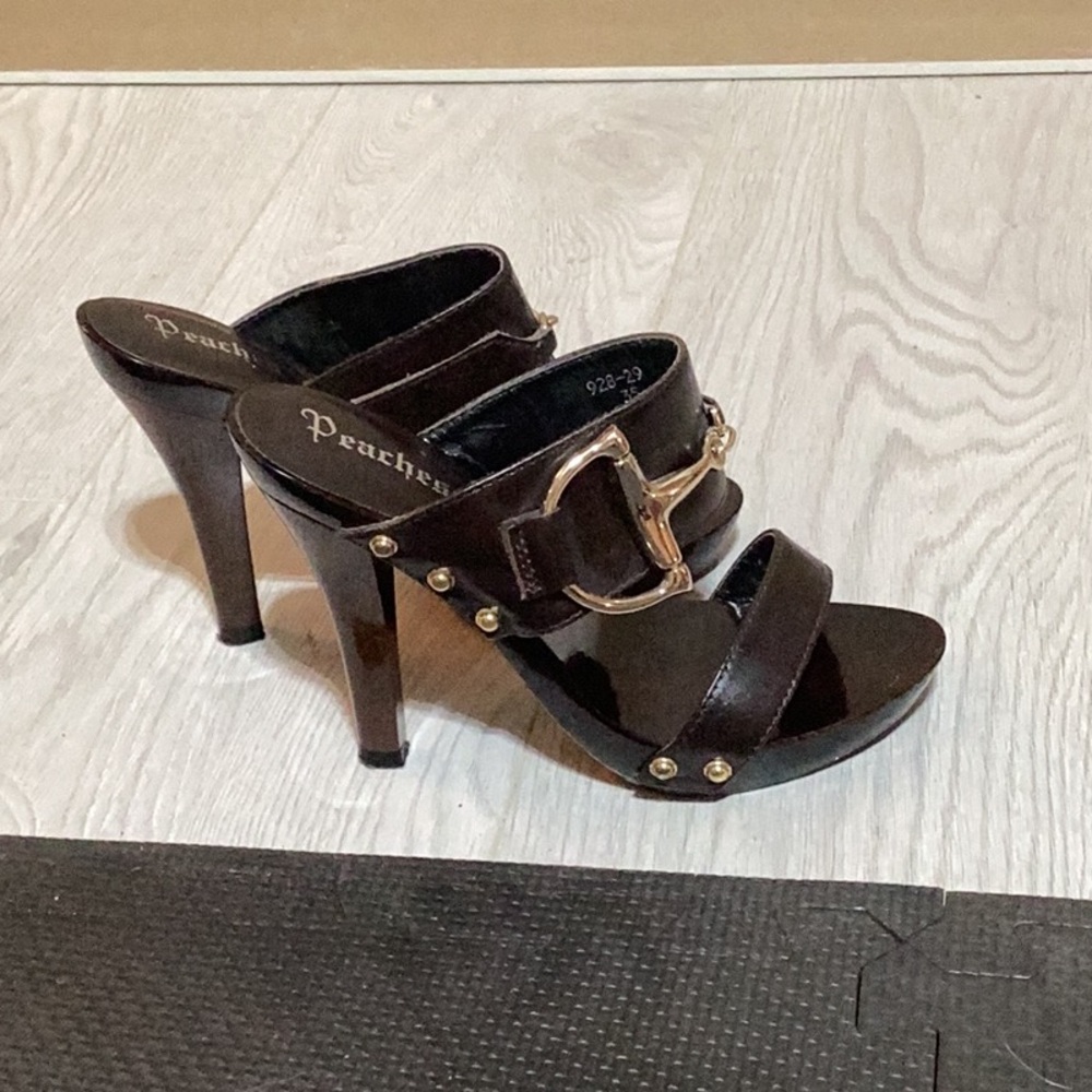 Peaches Buckle Heels